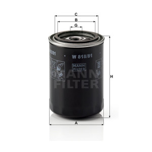 Фильтр масляный MANN-FILTER W 818/81